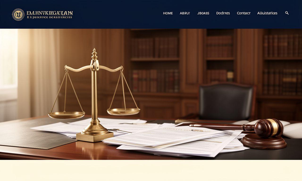Bilancia della giustizia con documenti fiscali su scrivania elegante