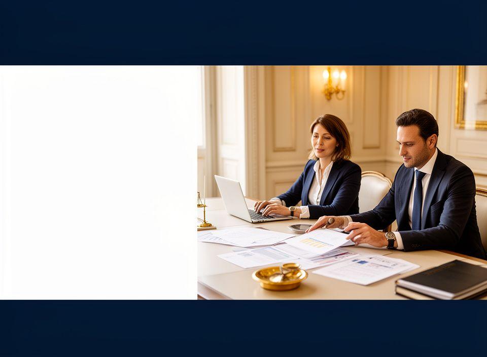 Consulenti che analizzano documenti fiscali per una PMI in un ufficio elegante